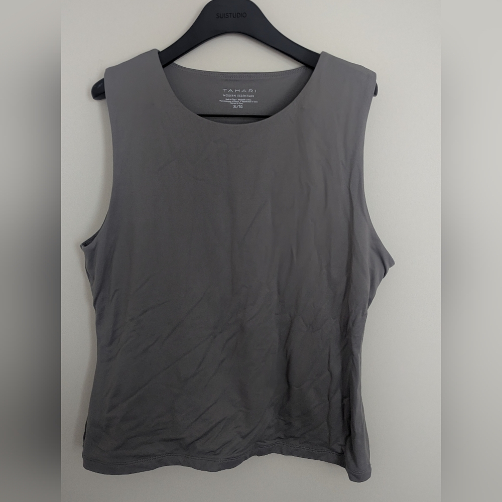 Tahari Modern Essentials Gray Blouse
